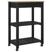 Carrello da Cucina-Scaffale per Cucina Tinta unita Nero 88.5 x 40 x 84 cm 825827