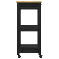 Carrello da Cucina-Scaffale per Cucina Tinta unita Nero 88.5 x 40 x 84 cm 825827