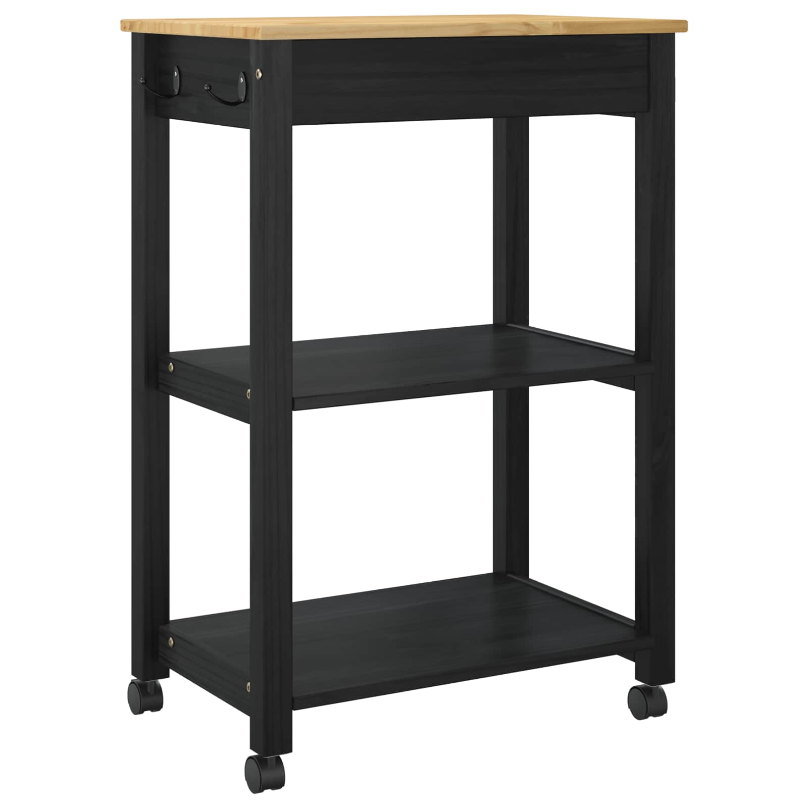 Carrello da Cucina Tinta unita Nero 88,5 x 40 x 60 cm 42027036