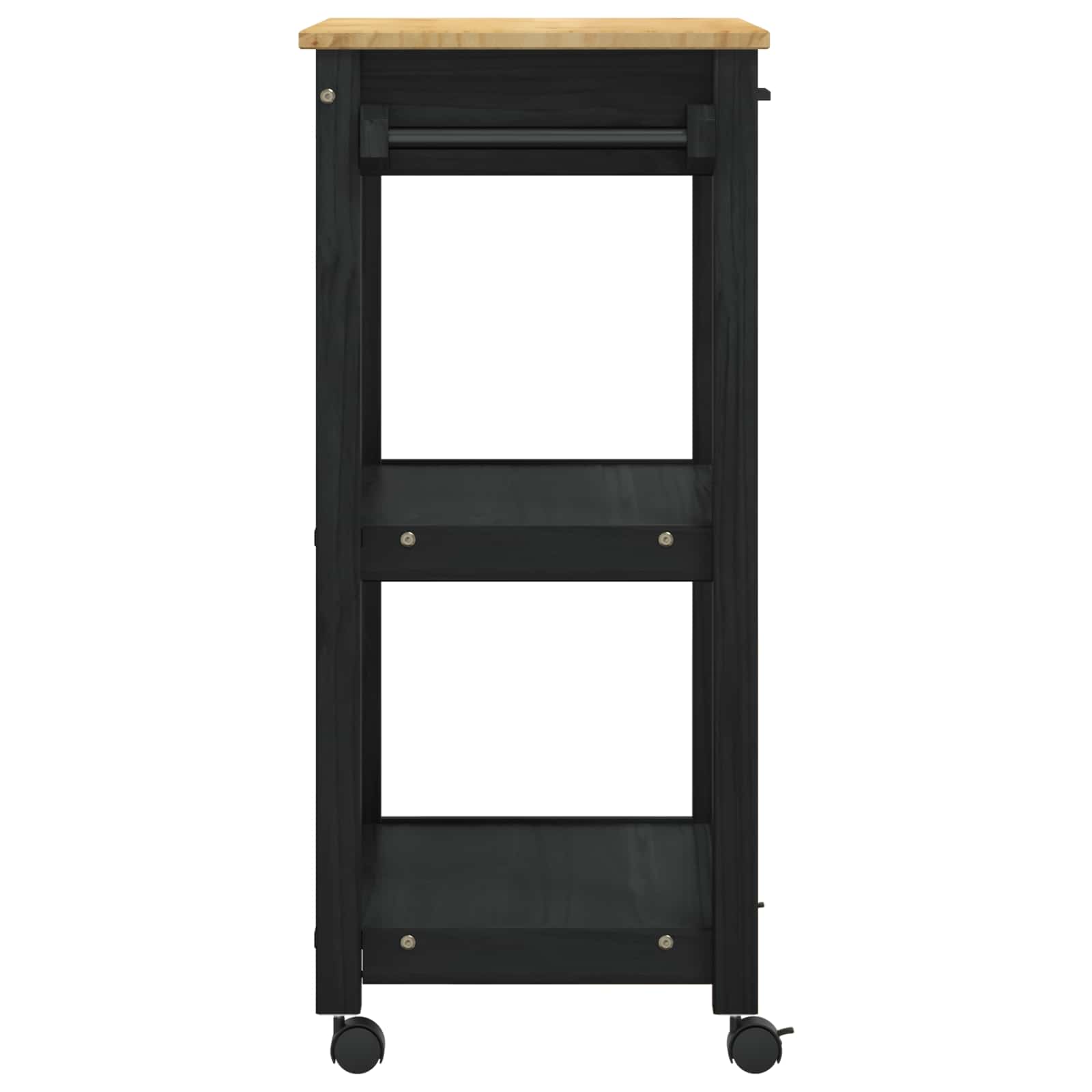 Carrello da Cucina-Scaffale per Cucina Tinta unita Nero 88,5 x 40 x 60 cm 469009