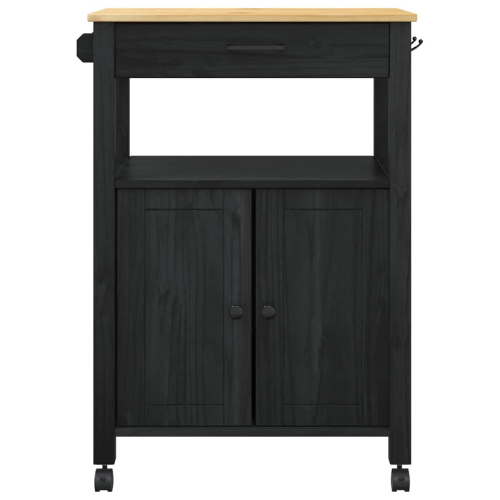 Carrello da Cucina-Scaffale per Cucina Tinta unita Nero 88,5 x 40 x 60 cm 763716