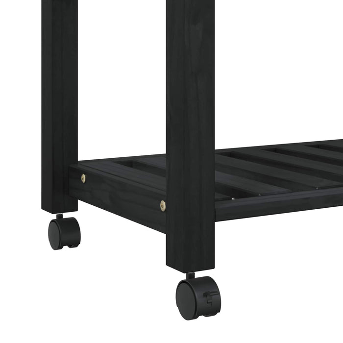 Carrello da Cucina-Scaffale per Cucina Tinta unita Nero 88.5 x 40 x 84 cm 517587