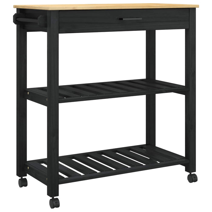 Carrello da Cucina-Scaffale per Cucina Tinta unita Nero 88.5 x 40 x 84 cm 517587
