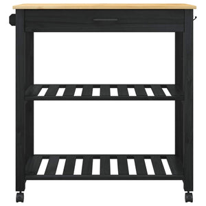 Carrello da Cucina Tinta unita Nero 88,5 x 40 x 84 cm 42027038
