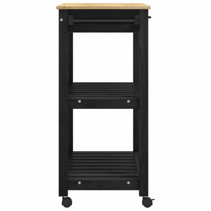 Carrello da Cucina-Scaffale per Cucina Tinta unita Nero 88.5 x 40 x 84 cm 517587