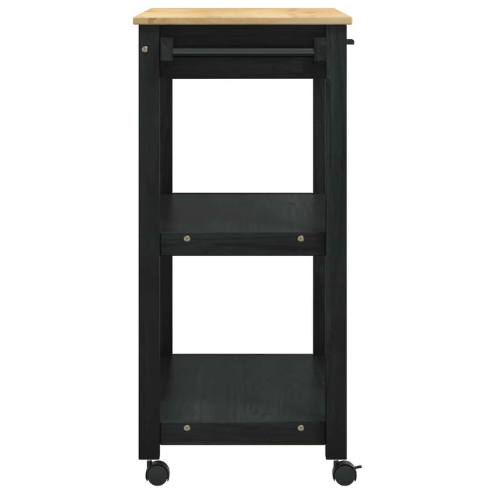 Carrello da Cucina-Scaffale per Cucina Tinta unita Nero 88,5 x 40 x 48 cm 880854
