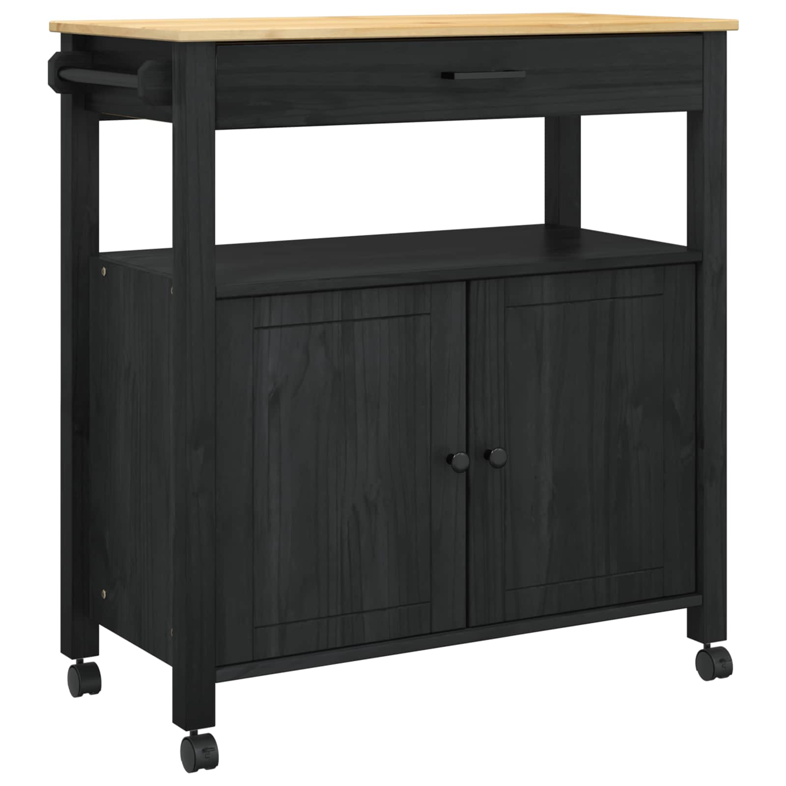 Carrello da Cucina Tinta unita Nero 88,5 x 40 x 48 cm 42027040