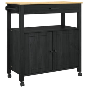 Carrello da Cucina Tinta unita Nero 88,5 x 40 x 48 cm 42027040