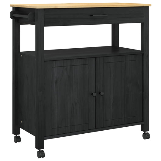 Carrello da Cucina Tinta unita Nero 88,5 x 40 x 48 cm 42027040