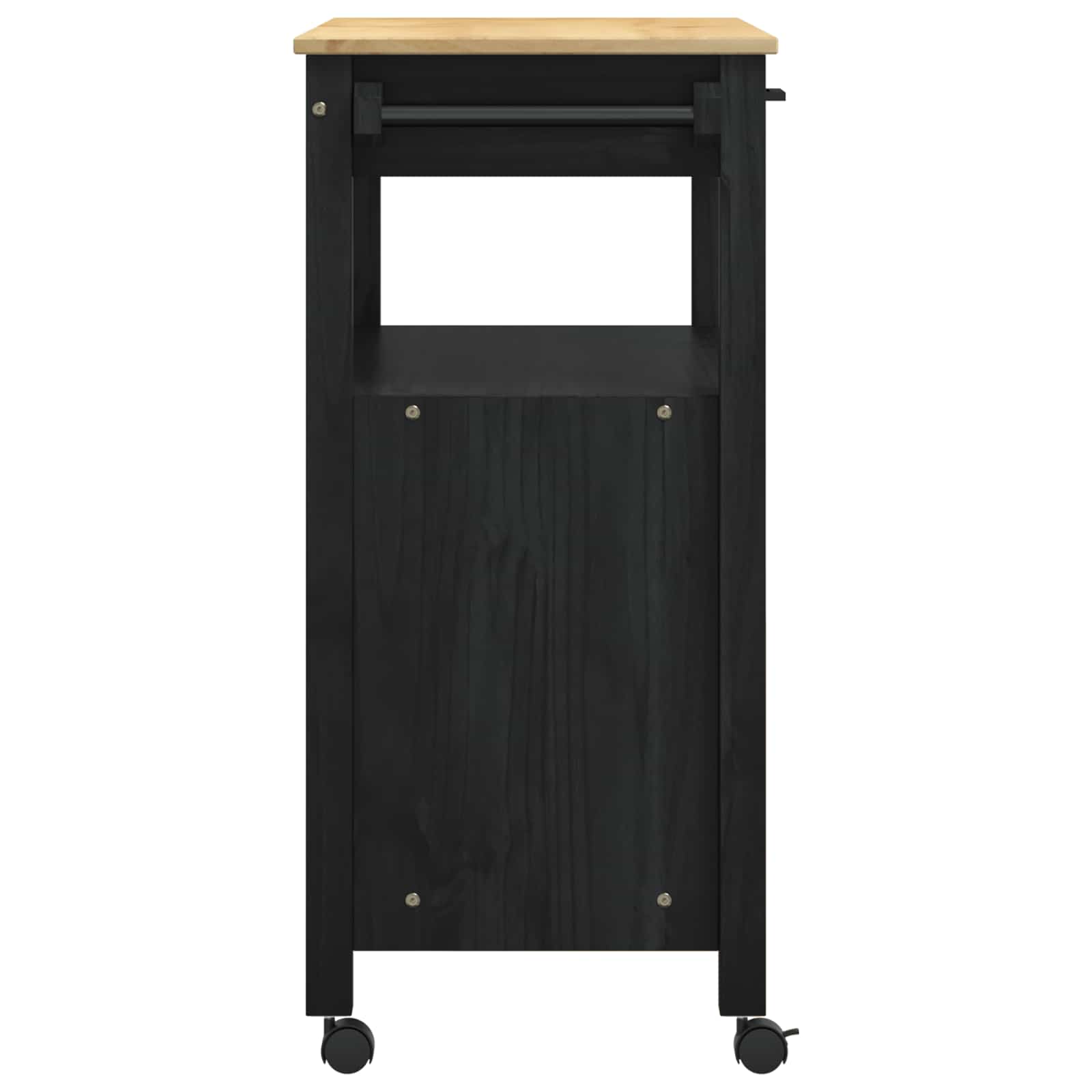 Carrello da Cucina-Scaffale per Cucina Tinta unita Nero 88,5 x 40 x 48 cm 728300