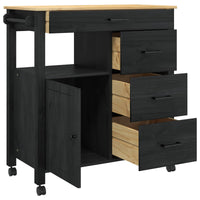 Carrello da Cucina Tinta unita Nero 42027041