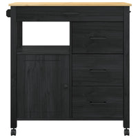 Carrello da Cucina Tinta unita Nero 42027041