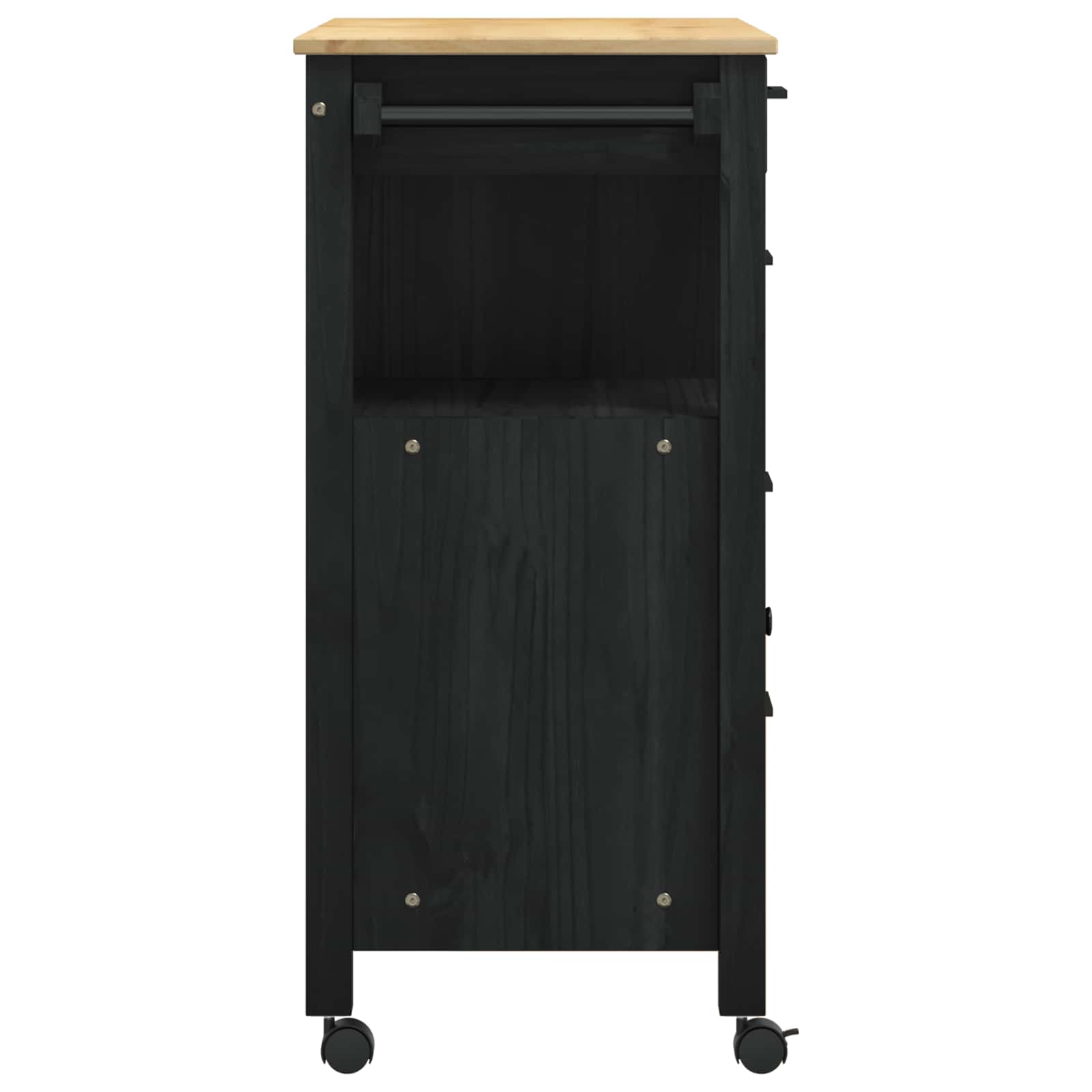Carrello da Cucina Tinta unita Nero 42027041