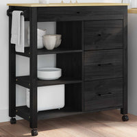 Carrello da Cucina-Scaffale per Cucina Nero