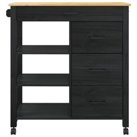 Carrello da Cucina-Scaffale per Cucina Nero