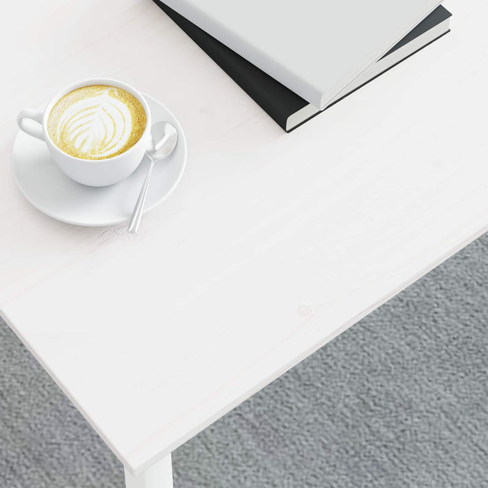 Tavolino da salotto Bianco 100 x 100 x 45 cm Pino massello 892770