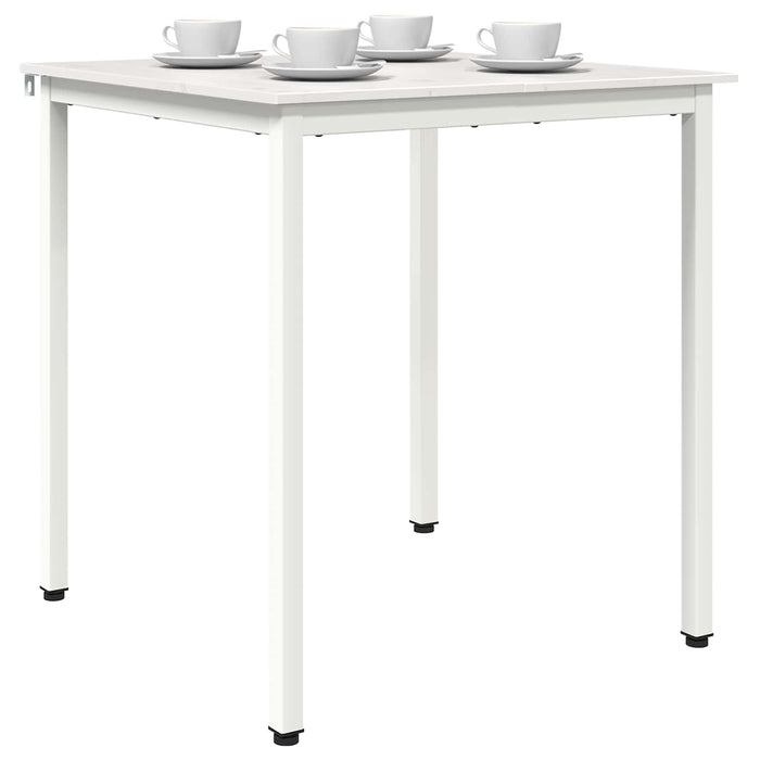 Tavolo da pranzo Bianco 60 x 60 x 75 cm Pino massello 892780