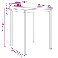 Tavolo da pranzo Bianco 60 x 60 x 75 cm Pino massello 892780