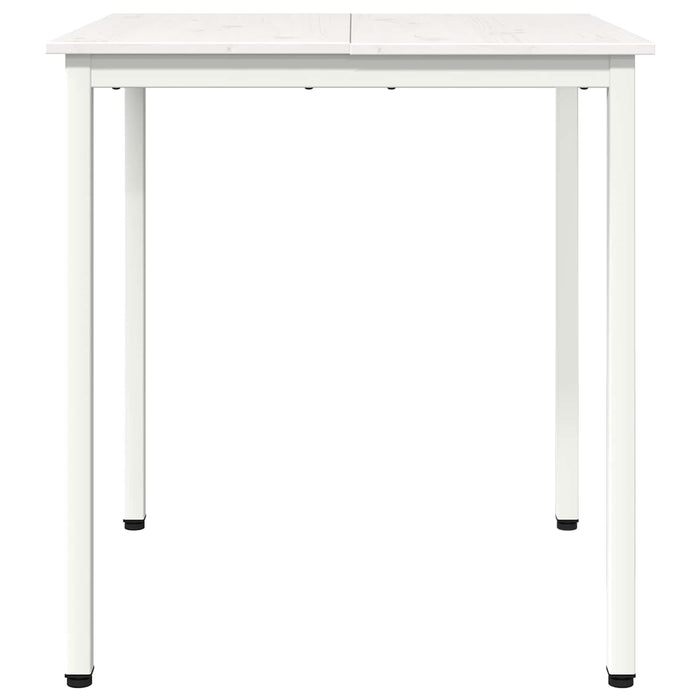 Tavolo da pranzo Bianco 70 x 70 x 75 cm Pino massello 892782