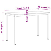 Tavolo da pranzo Bianco 110 x 55 x 75 cm Pino massello 892786