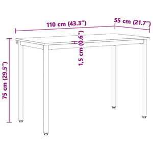 Tavolo da pranzo Bianco 110 x 55 x 75 cm Pino massello 892786