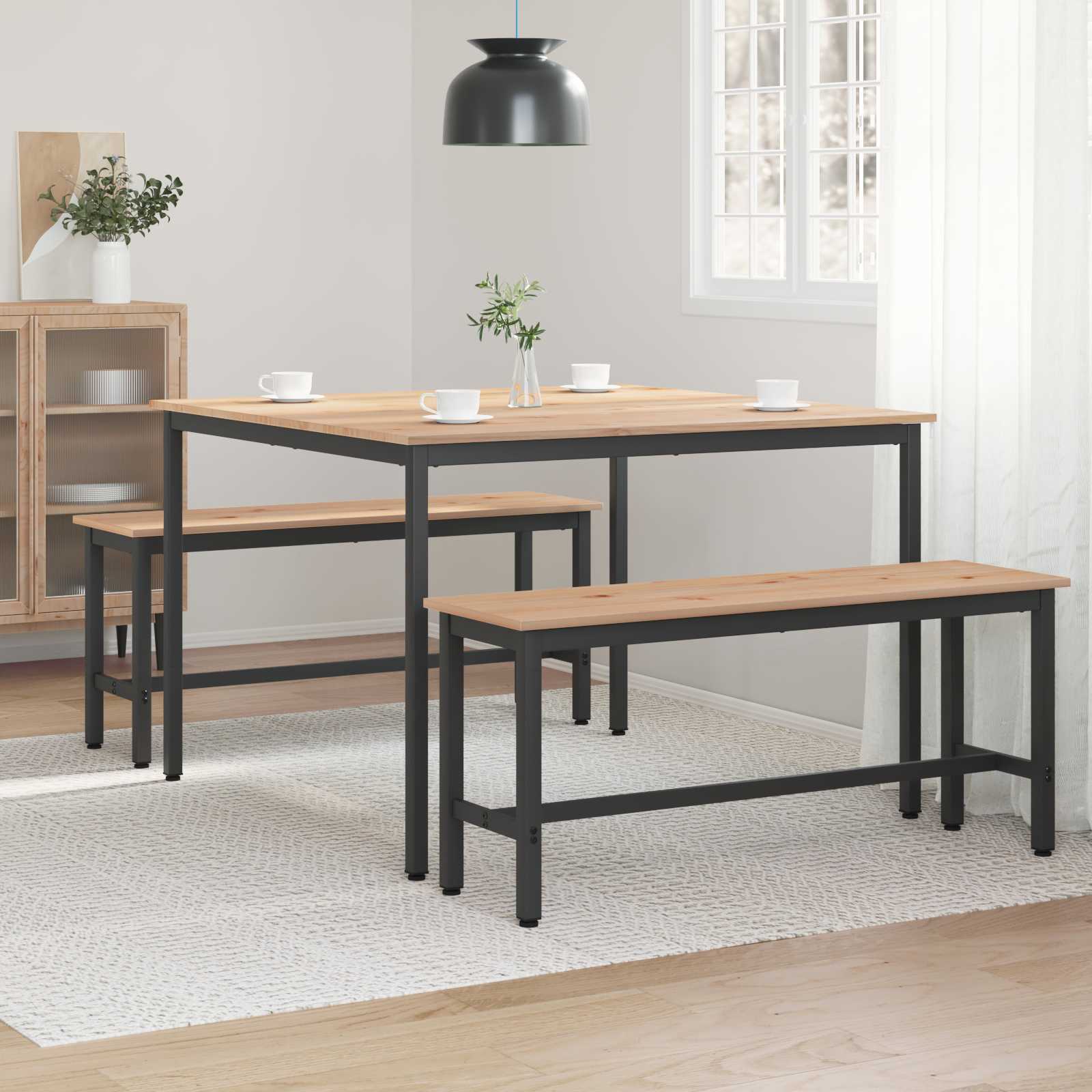 Tavolo da pranzo Naturale 110 x 110 x 75 cm Pino massello 892787