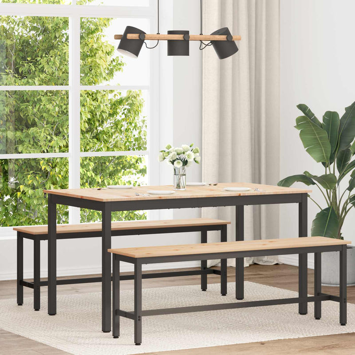 Tavolo da pranzo Naturale 140 x 80 x 75 cm Pino massello 892789