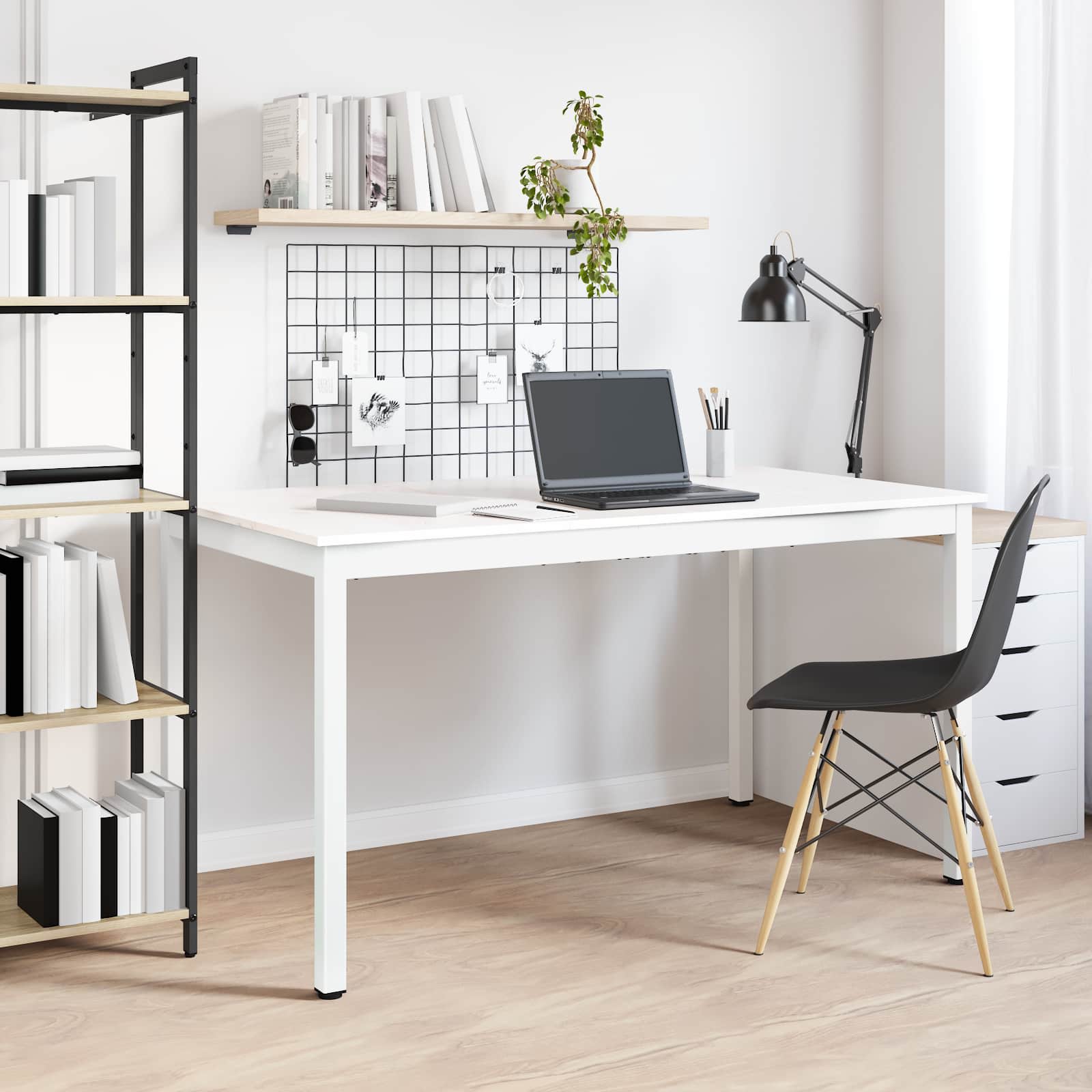 Tavolo da pranzo Bianco 140 x 80 x 75 cm Pino massello 892790