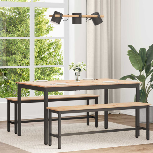 Tavolo da pranzo Naturale 150 x 90 x 75 cm Pino massello 892791