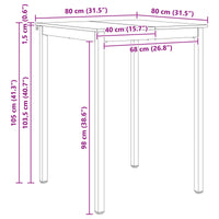 Tavolo da bar Bianco 110 x 55 x 105 cm Pino massello 892802