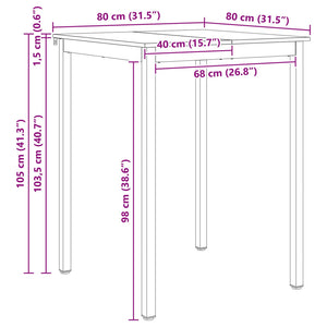 Tavolo da bar Bianco 110 x 55 x 105 cm Pino massello 892802