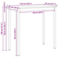 Tavolo da bar Naturale 110 x 55 x 105 cm Pino massello 892803