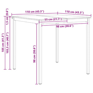 Tavolo da bar Bianco 110 x 55 x 105 cm Pino massello 892806