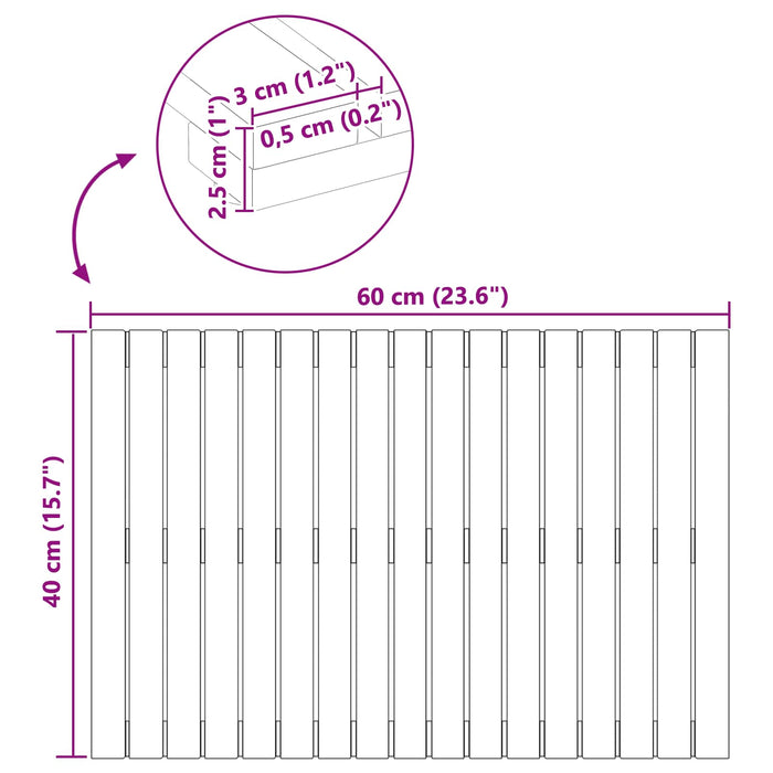 Tappeto da bagno Tinta unita Marrone 60 x 40 cm legno 42025254