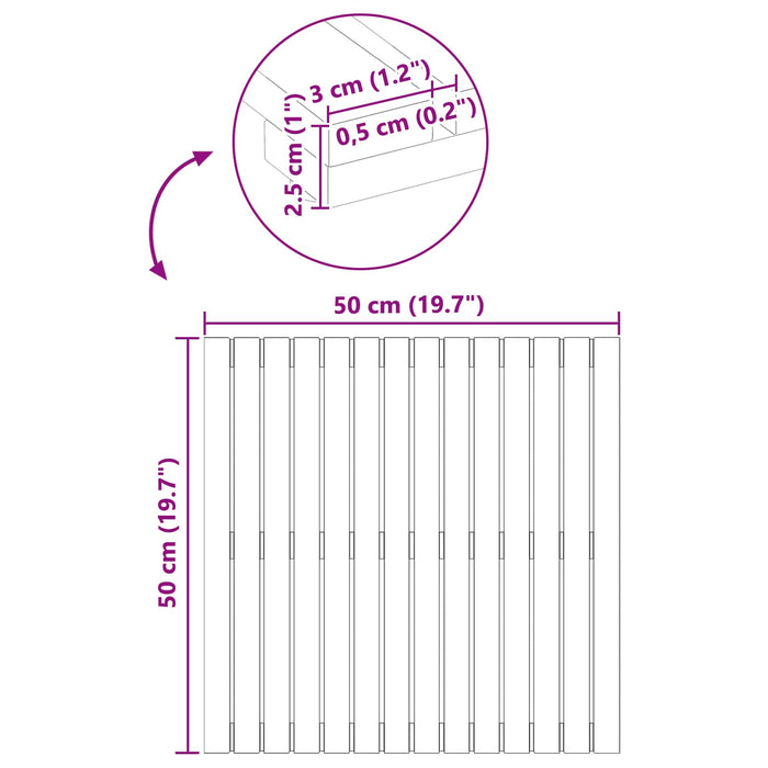 Tappeto da bagno Tinta unita Marrone 50 x 50 cm legno 42025255
