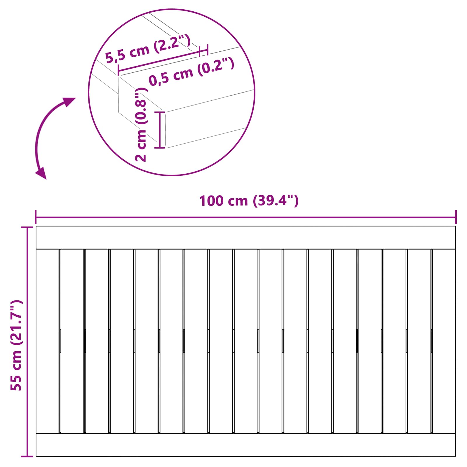 Tappeto da bagno Tinta unita Marrone 100 x 55 cm legno 42025269