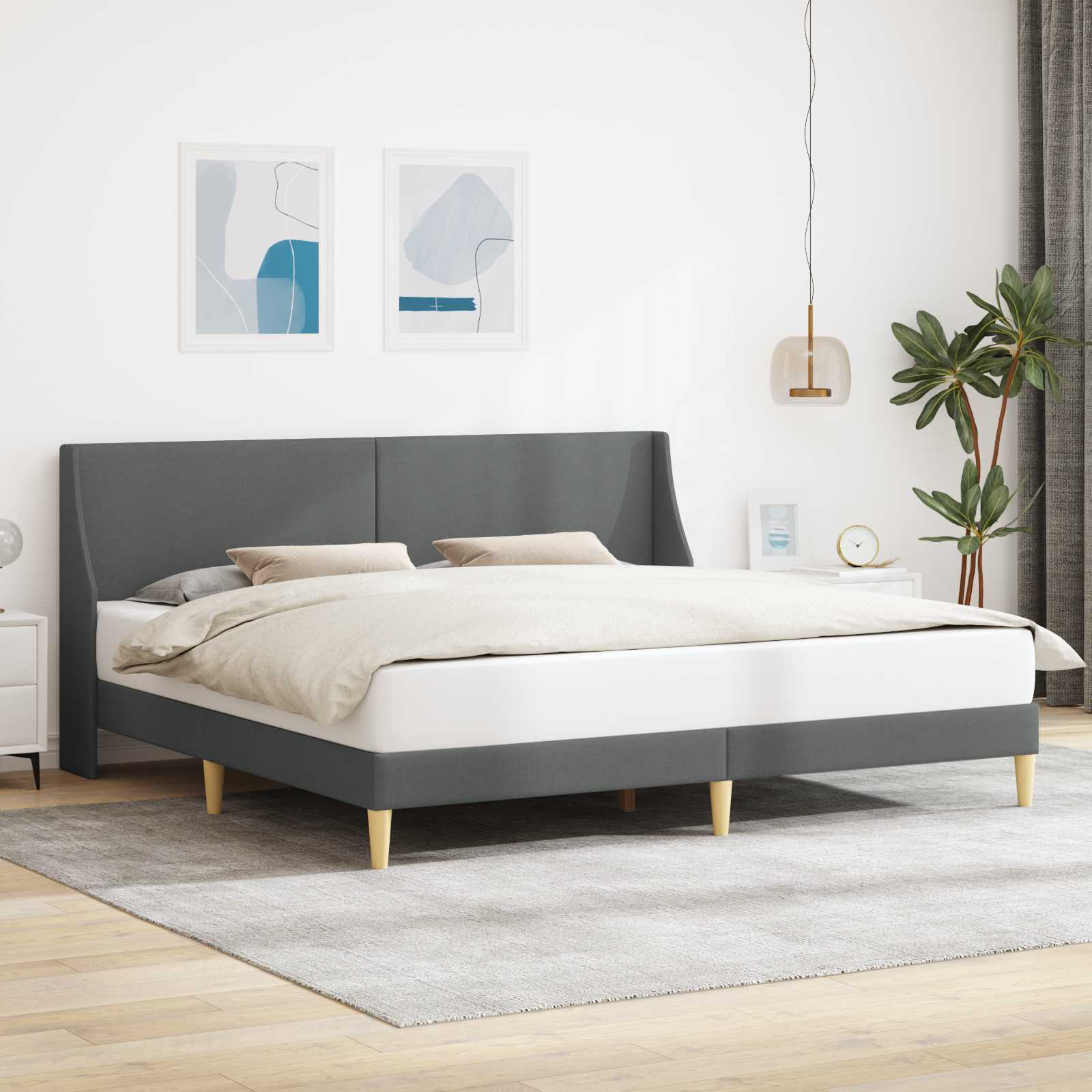 Struttura del letto Grigio scuro 180 x 200 cm Velluto 3414661