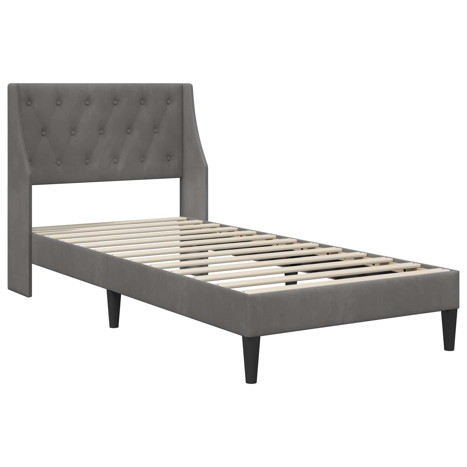 Struttura del letto con testiera Grigio scuro Velluto 3414664