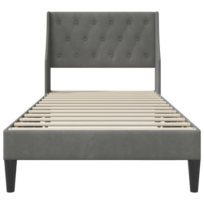 Struttura del letto con testiera Grigio scuro Velluto 3414664