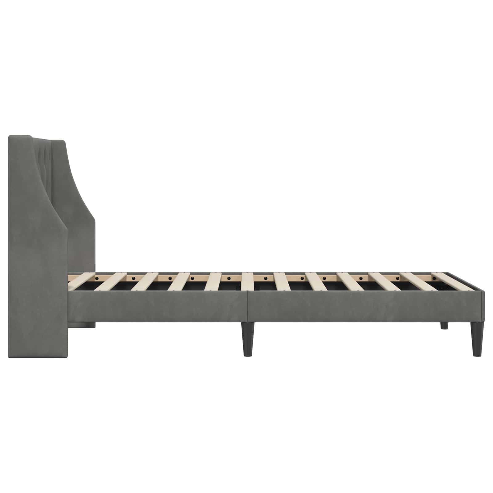 Struttura del letto con testiera Grigio scuro Velluto 3414664