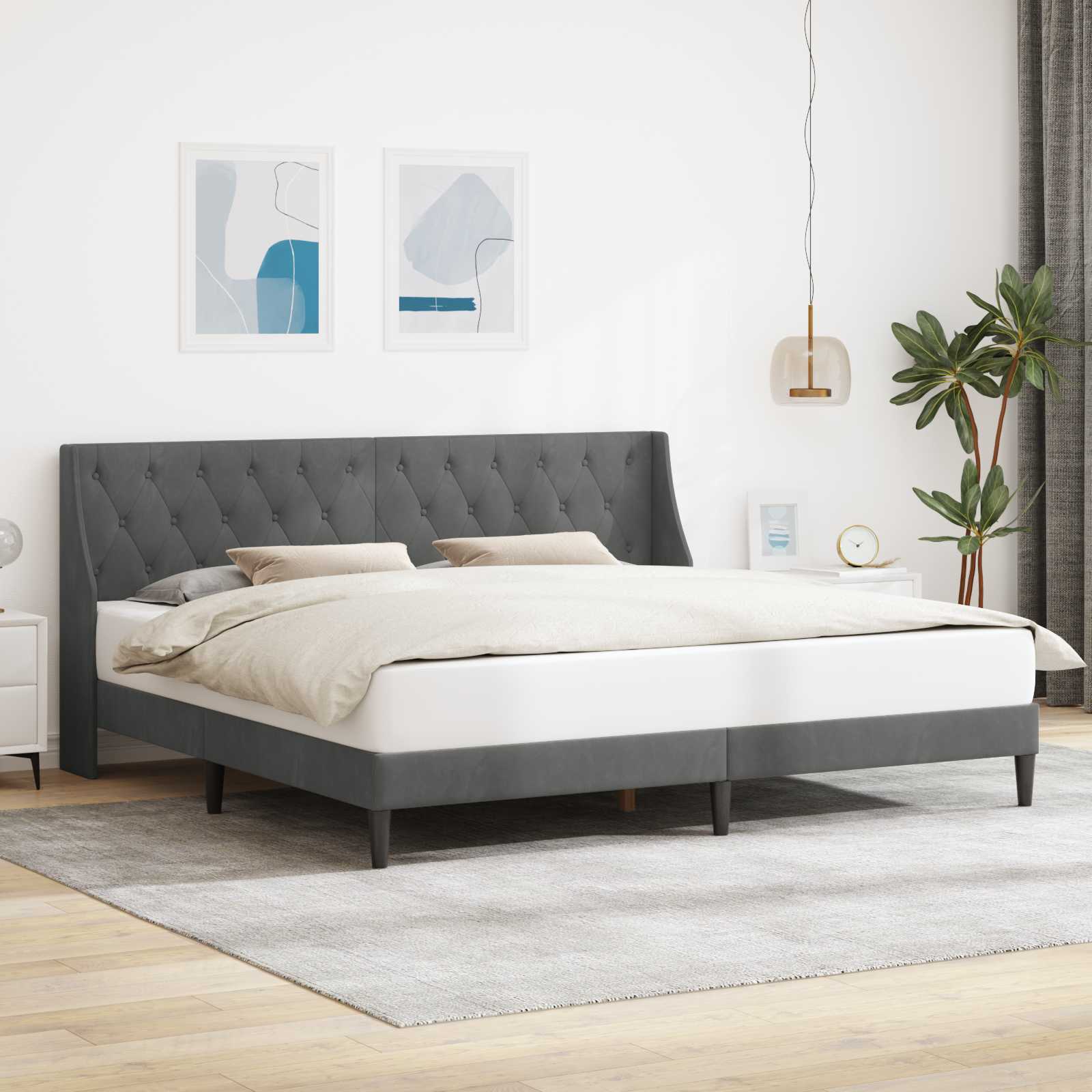 Struttura del letto Grigio scuro 180 x 200 cm Velluto 3414665