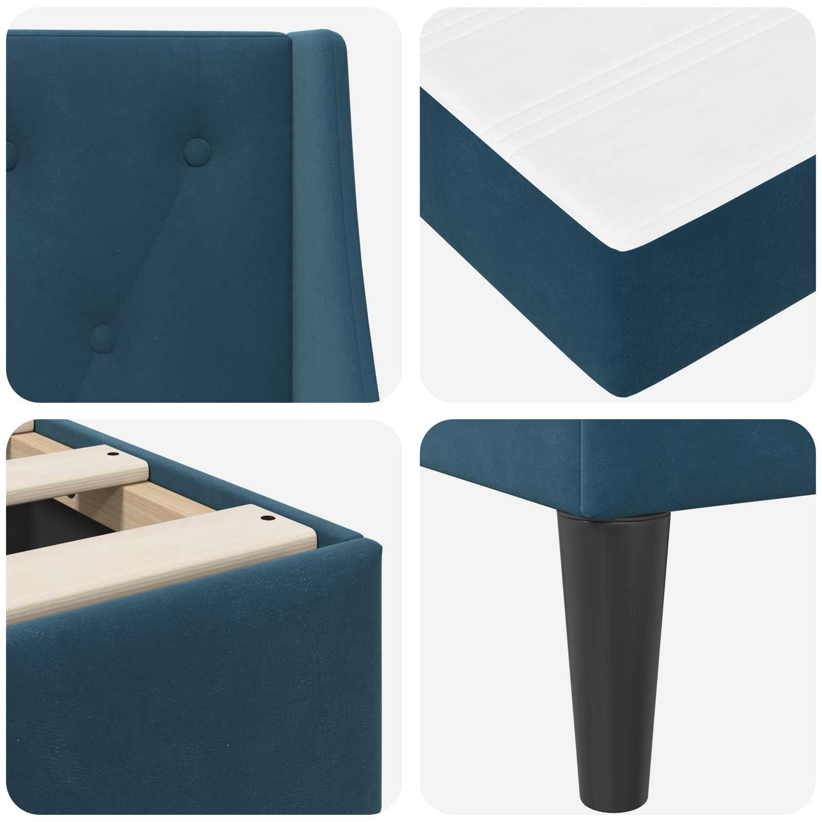 Struttura letto con materasso con testiera 2 pcs Blu Velluto 3414770