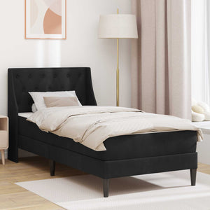 Struttura letto con materasso con testiera 2 pcs Nero Velluto 3414781