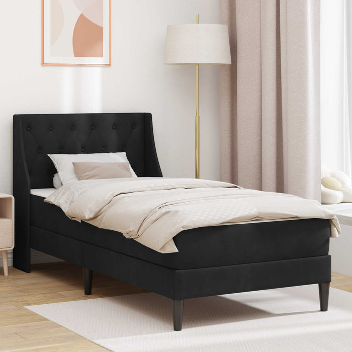 Struttura letto con materasso con testiera 2 pcs Nero Velluto 3414781