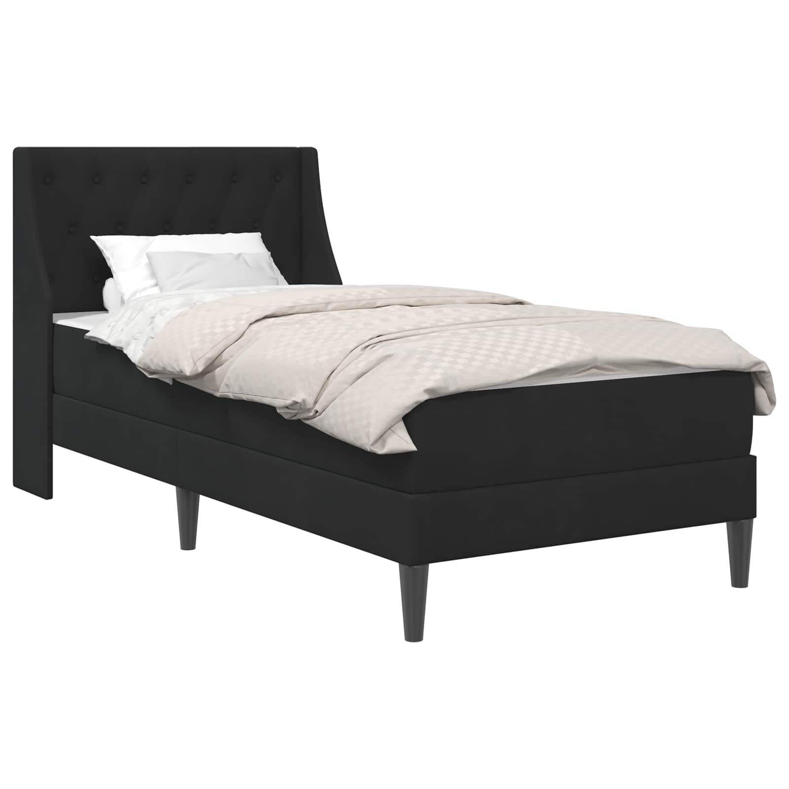Struttura letto con materasso con testiera 2 pcs Nero Velluto 3414781