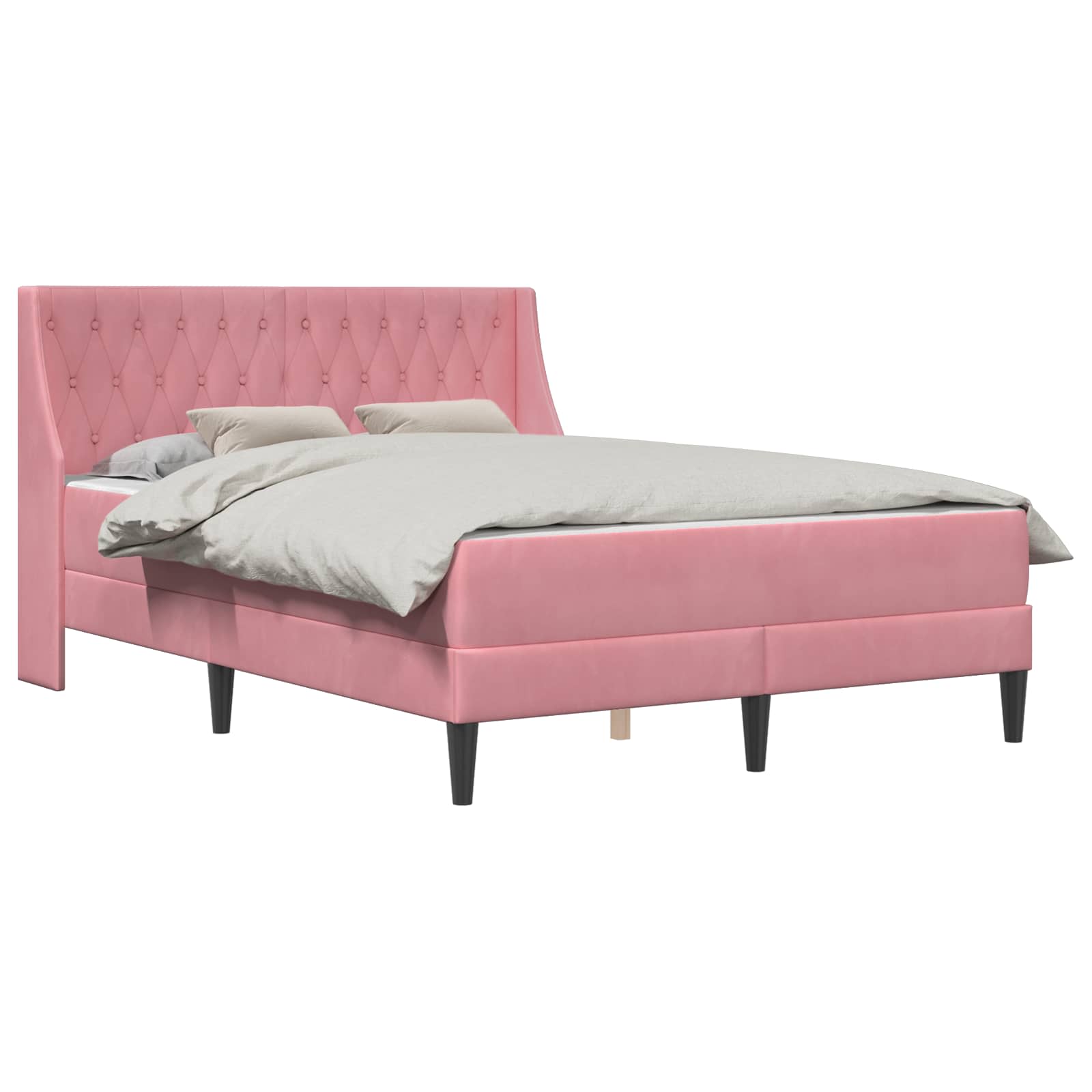 Struttura letto con materasso con testiera 2 pcs Rosa Velluto 3414792