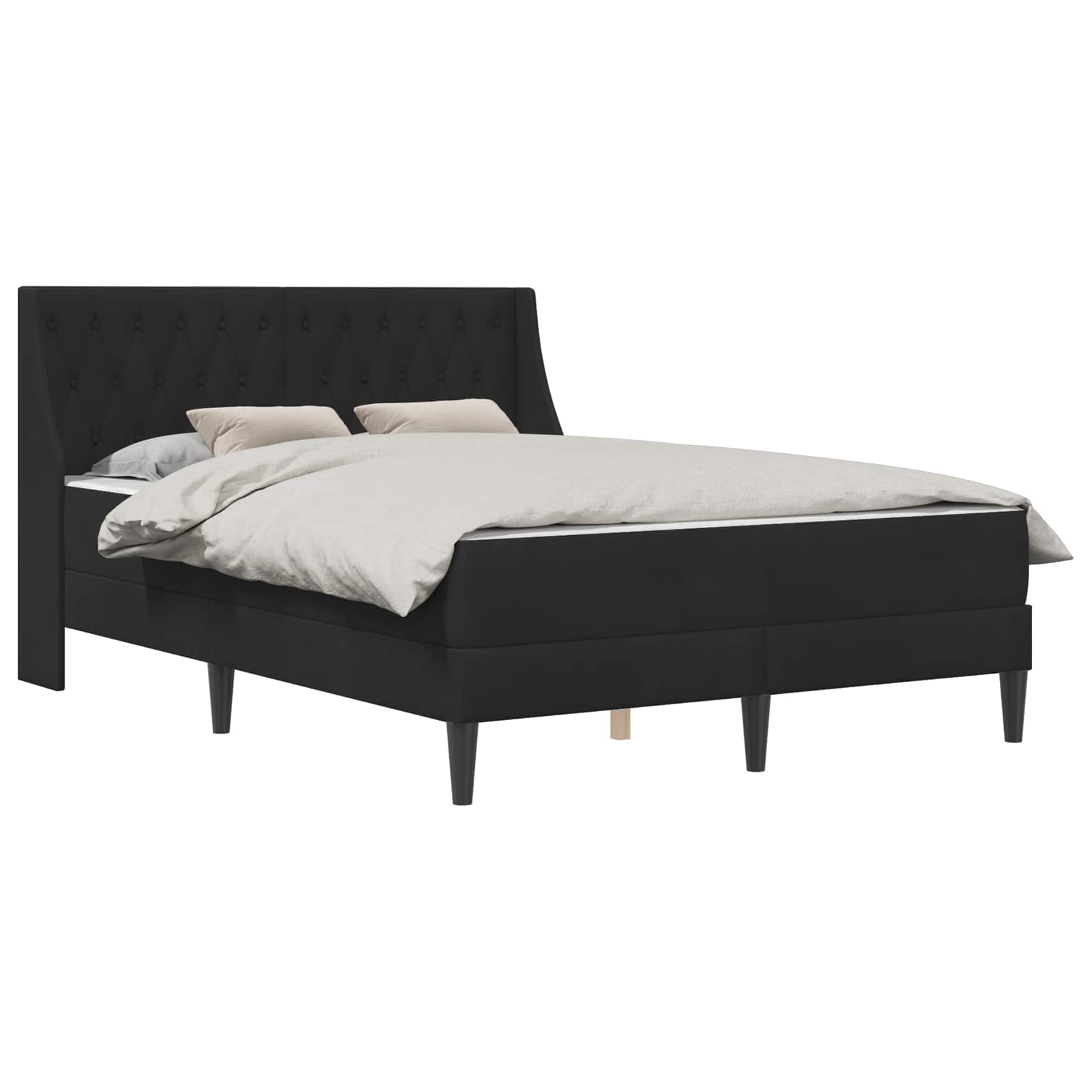 Struttura letto con materasso con testiera 2 pcs Nero Velluto 3414793