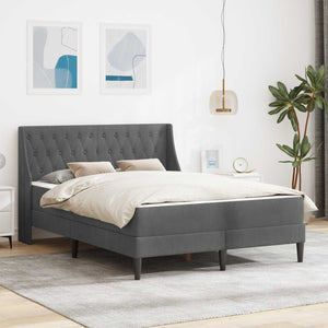 Struttura letto con materasso 2 pcs Grigio scuro Velluto 3414802