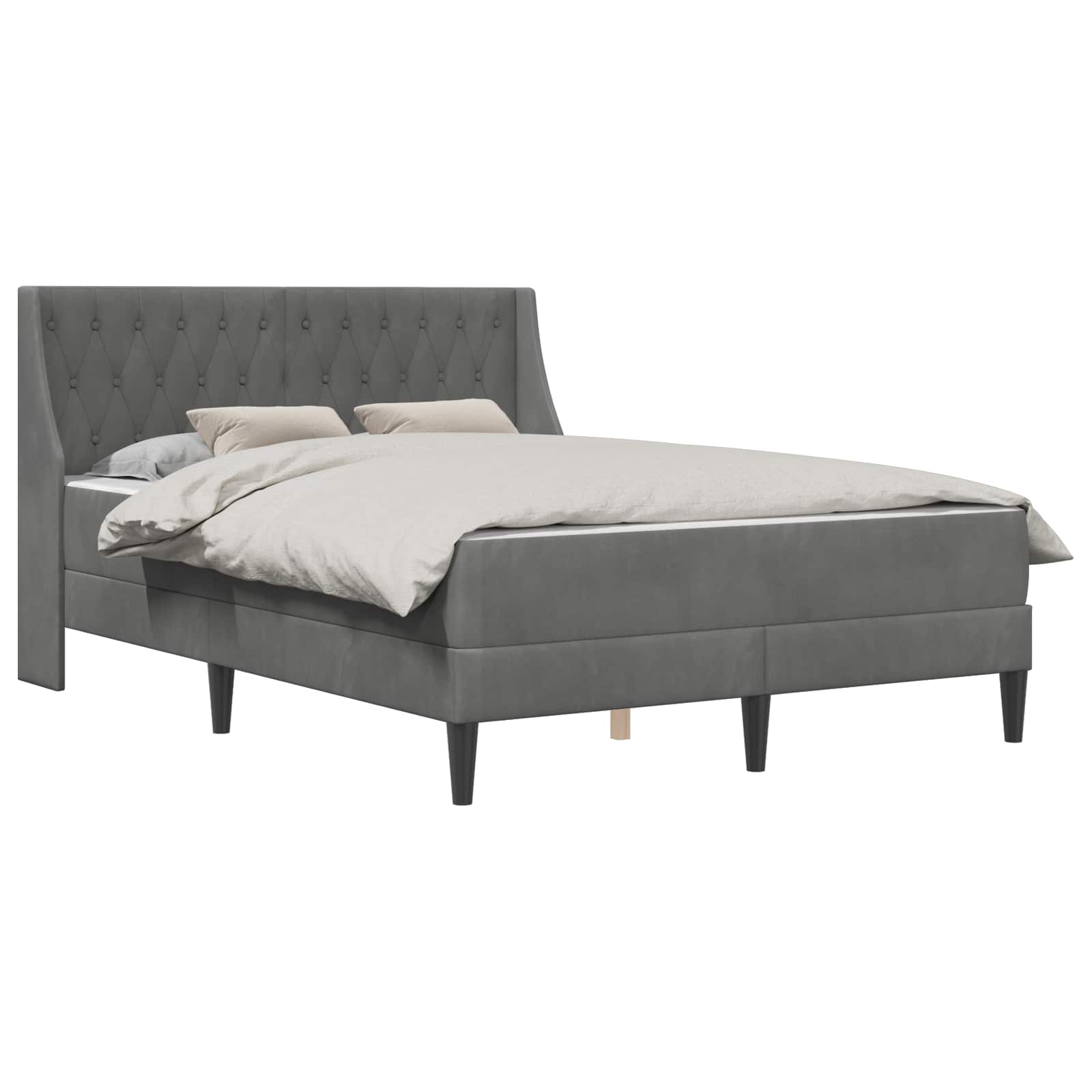 Struttura letto con materasso 2 pcs Grigio scuro Velluto 3414802