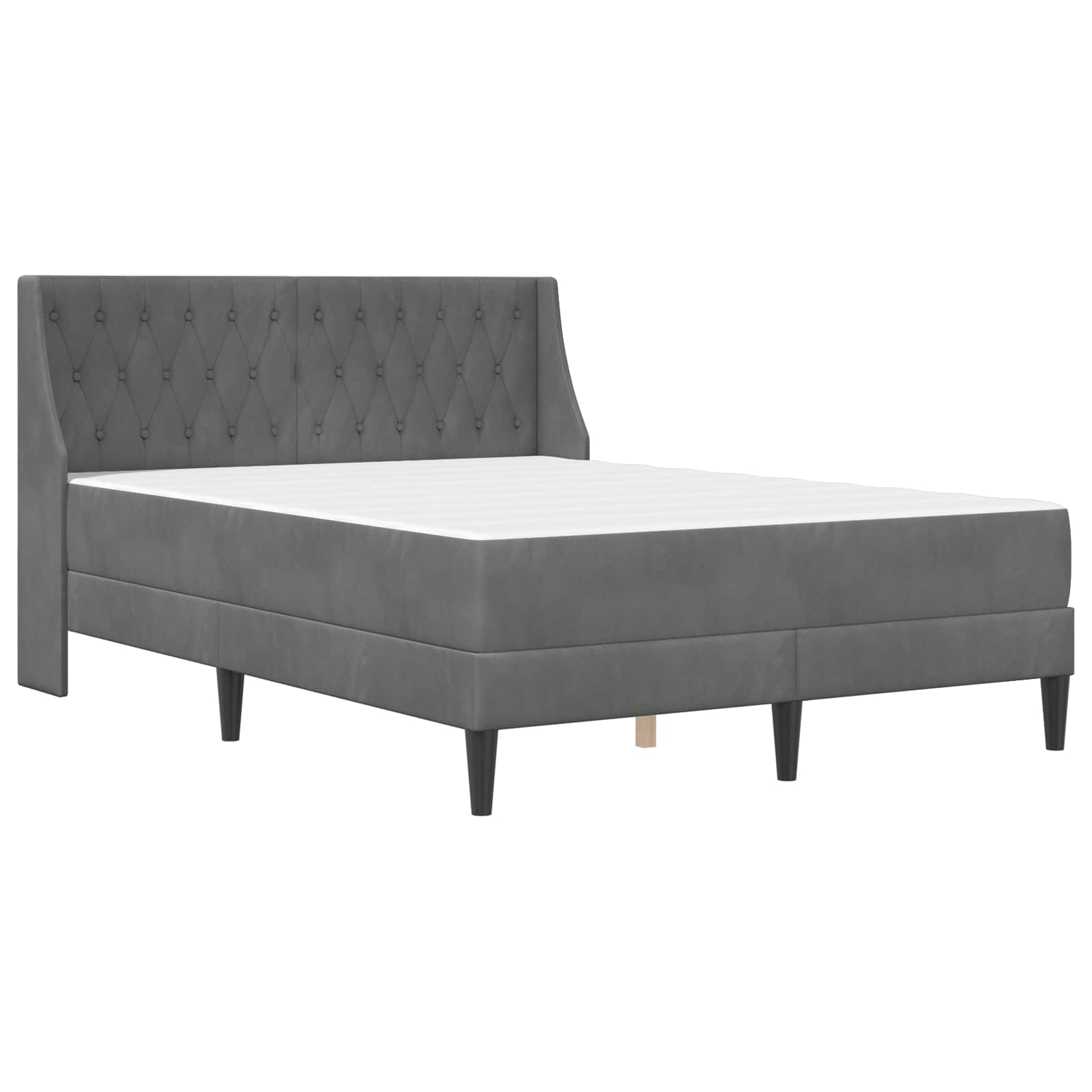 Struttura letto con materasso 2 pcs Grigio scuro Velluto 3414802